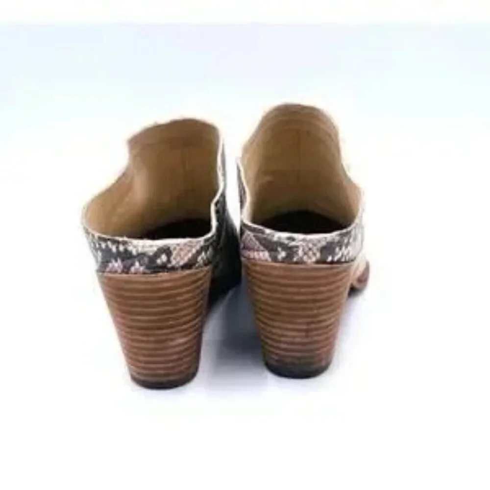 Dolce Vita Mules Size 8.5 Snake Skin Slip On Heel Booties $150
